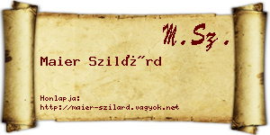 Maier Szilárd névjegykártya